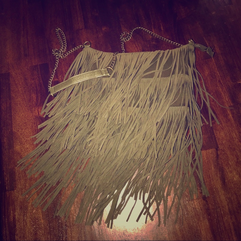 Olive Fringe Crossbody Bag